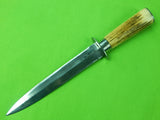 Antique Vintage Custom Handmade British English US Stag Fighting Knife & Sheath