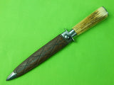 Antique Vintage Custom Handmade British English US Stag Fighting Knife & Sheath