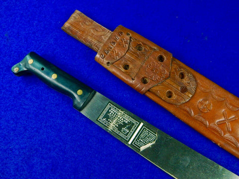 Vintage Collins & Co. Legitimus Panama Machete Knife Short Sword w/ Scabbard