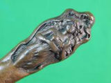 Vintage Old Custom Hand Made Copper Bronze Figural Handle Knife Letter Opener