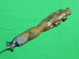 Vintage Old Custom Hand Made Copper Bronze Figural Handle Knife Letter Opener