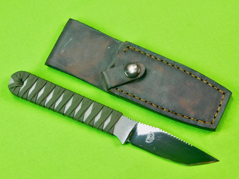 Custom Made  Schiller  Knives Tanto Blade Hunting Fighting Knife w/ Sheath