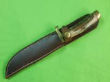 Custom Hand Made Stag Hunting Knife & Sheath