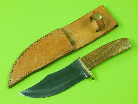 Vintage 1978 Custom Made Handmade Bowie Style Hunting Fighting Knife & Sheath