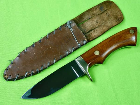 Vintage Custom Made Handmade Hunting Knife Marked "B" w/ Sheath