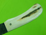 Custom Made Handmade US Chuck Hawes Damascus Blade Hunting Knife & Sheath