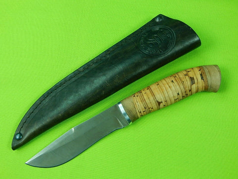 Custom Made Russia Russian Bulat Damascus Hunting Knife & Sheath