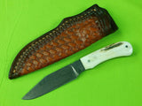 Custom Made Handmade US Chuck Hawes Damascus Blade Hunting Knife & Sheath