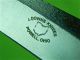 US Custom Hand Made J. Downs Powell OH #1 Fighting Knife & Sheath