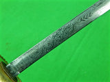 Antique Vintage Old English British Engraved Sword w/ Scabbard Knot