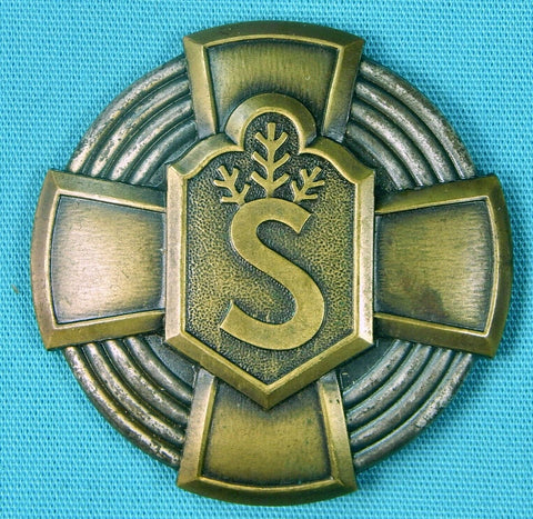 Finnish Finland WW2 Civil Guard Efficiency Badge Pin Numbered