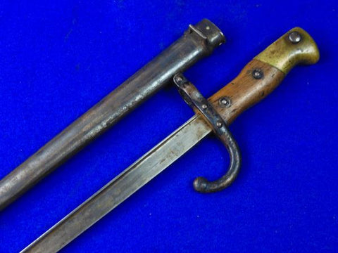 Antique French France pre WW1 1877 Dated Bayonet Knife Short Sword w/ Scabbard