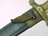 French France Antique Old 19 Century Artillery Sword w/ Scabbard Matching #