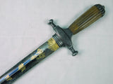 French France Antique 19 Century Gold Etched Engraved Hunting Dagger Knife Sword