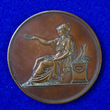 Antique Old France French Andrieu Fecit 1852 Dated Bronze Table Medal w/ Case