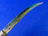 RARE Vintage Old French Engraved Blade Jambia Koummya Dagger Knife w/ Scabbard