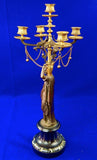Antique Old France French Bronze Woman Figurine Chandelier Candle Holder