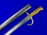 French France 19 Century Pre WW1 1873 Dated Bayonet Short Sword w/ Scabbard