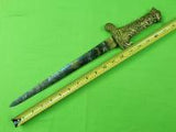 Antique 19 Century French France Italy Italian Engraved Dagger Knife w/ Scabbard