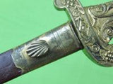 Antique 19 Century French France Italy Italian Engraved Dagger Knife w/ Scabbard