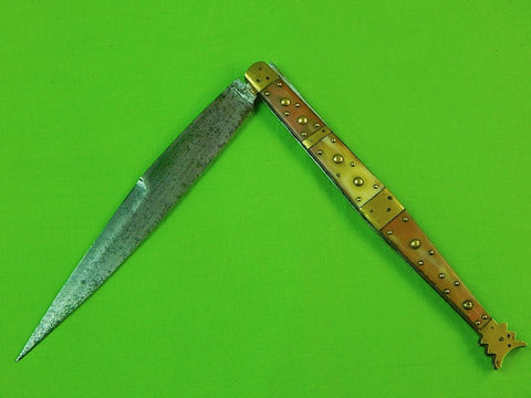 Antique Old 19 Century French France or Spanish Spain HUGE Navaja Folding Knife