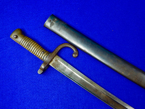 French France Pre WW1 19 Century 1873 Bayonet Short Sword w/ Scabbard Matching #