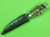 German Austrian Austria Antique 19 Century Hunting Set Silver Knife Fork Awl & Sheath