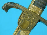 German Germany Antique WW1 Grosser Size Damascus Blade Lion Head Cavalry Sword