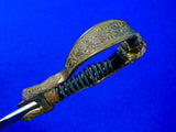 German Germany Antique WW1 Lion Head Quillback Officer's Sword w/ Scabbard