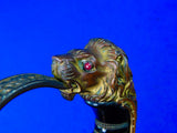 German Germany Antique WW1 Lion Head Quillback Officer's Sword w/ Scabbard