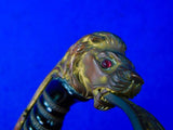 German Germany Antique WW1 Lion Head Quillback Officer's Sword w/ Scabbard