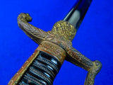 German Germany Antique WW1 Lion Head Quillback Officer's Sword w/ Scabbard