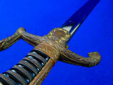 German Germany Antique WW1 Lion Head Quillback Officer's Sword w/ Scabbard