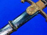 German Germany Antique WW1 Lion Head Quillback Officer's Sword w/ Scabbard