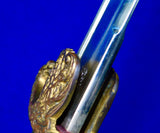 German Germany Antique WW1 Lion Head Quillback Officer's Sword w/ Scabbard