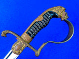 German Germany Antique WW1 Lion Head Quillback Officer's Sword w/ Scabbard