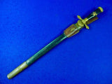 Antique German Germany Austrian 19 Century Fireman's Saw Back Short Sword Dagger