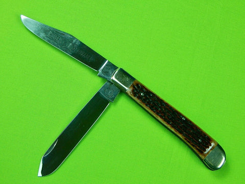 RARE German Germany Silver Dollar Brand Solingen Trapper Folding Pocket Knife