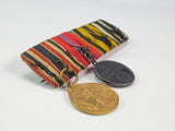 German Germany WW1 Antique Ribbon Bar 2 Medal Order Badge Award