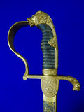 German Germany WW1 Damascus Presentation Engraved Grosser Lion Head Sword