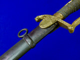 German Germany WW1 Saxon Lion Head Engraved Damascus Blade Grosser Sword
