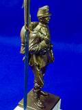 German Germany WW1 Soldier with Flag Presentation Signed Figurine Statue Art