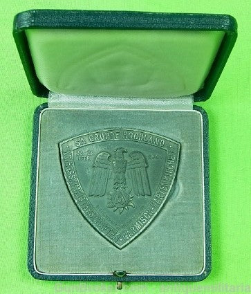 German Germany WW2 SA Table Medal w/ Case