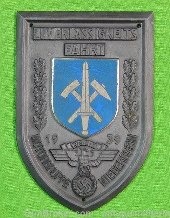 German Germany WWII WW2 Plaque Table Medal Badge