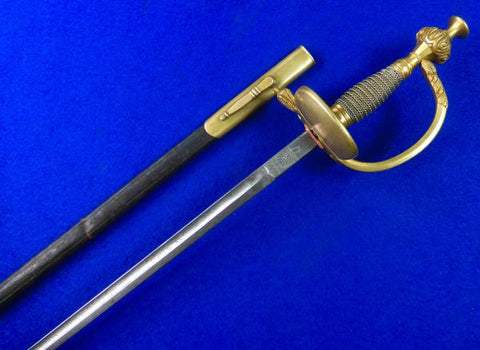German Germany Antique Old WW1 Engraved Court Sword w/ Scabbard