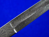 German Germany Antique Old WW1 Engraved Court Sword w/ Scabbard