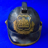 German Germany Antique Old WW1 Firemans Leather Helmet Hat
