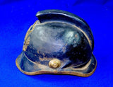 German Germany Antique Old WW1 Firemans Leather Helmet Hat