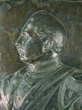 Antique German Germany WW1 Kaiser Wilhelm II Large Silver Plated Wall Plaque Art