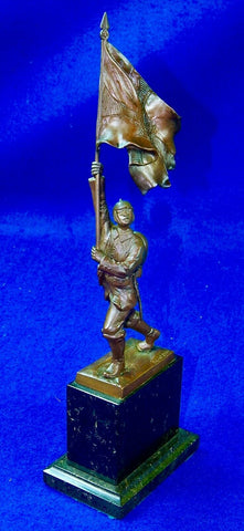 German Germany WW1 OTTO SCHMIDT-HOFER 1873-1925 Bronze Soldier Figurine Statue 
